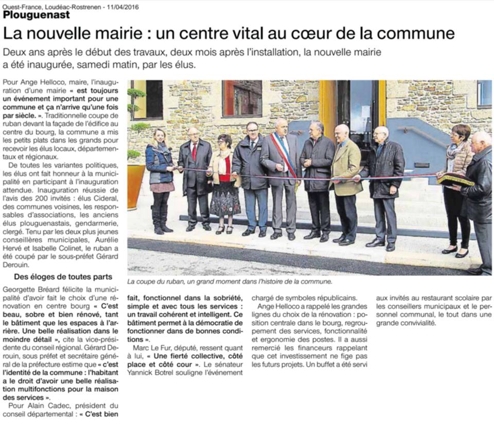 ouest-france inauguration plouguenast